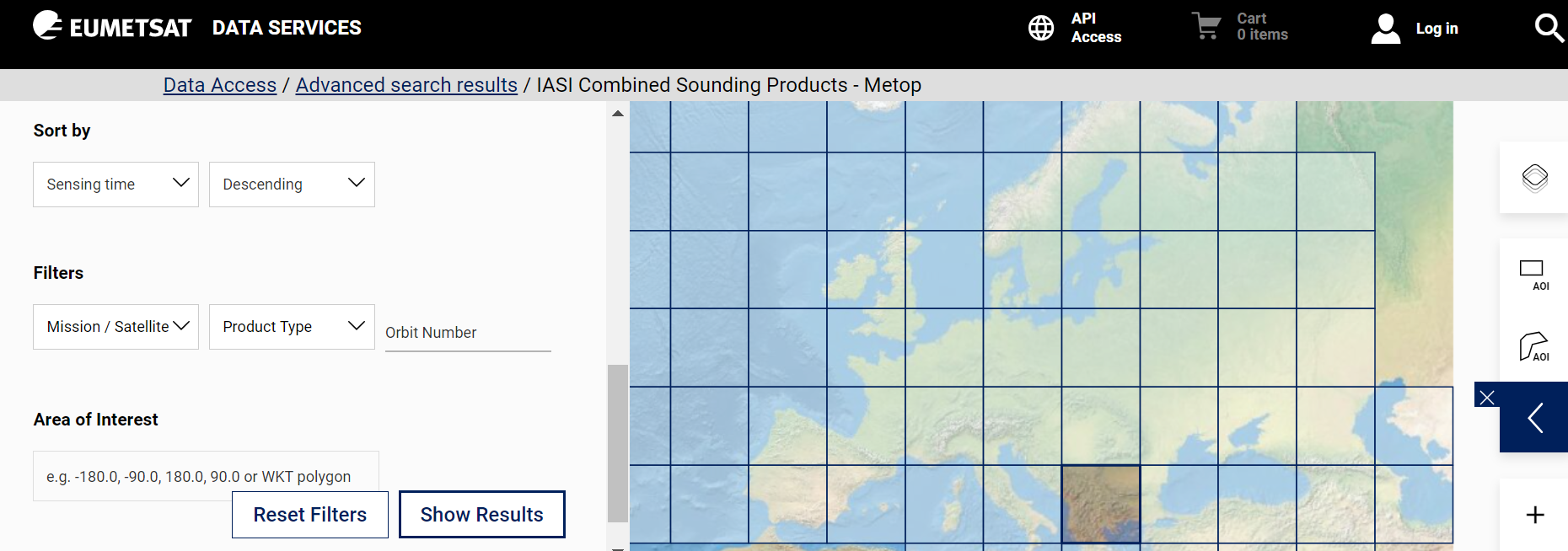 EUMETSAT User Portal Data Store