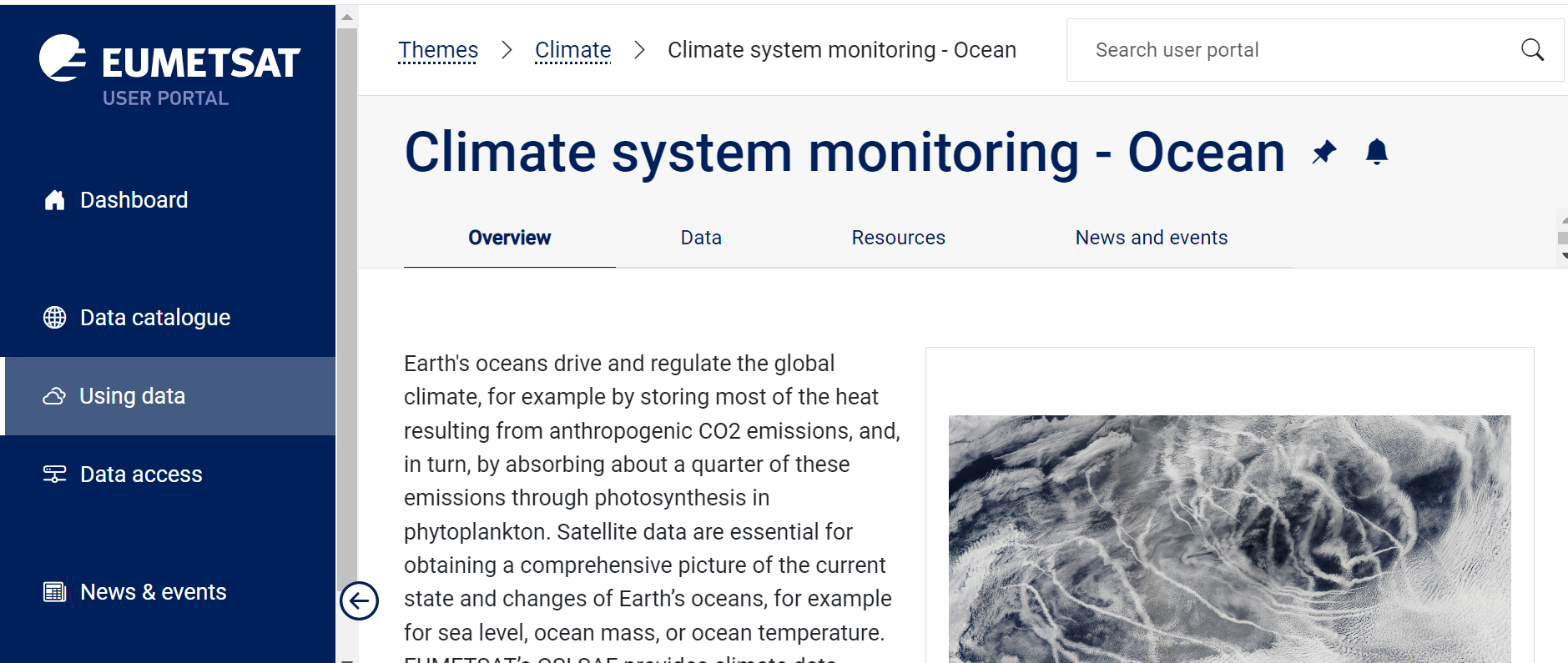 EUMETSAT User Portal Using Data